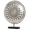 Silver Contemporary Metal Medallion Sculpture